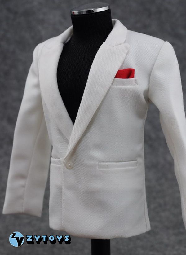 white suit red shirt